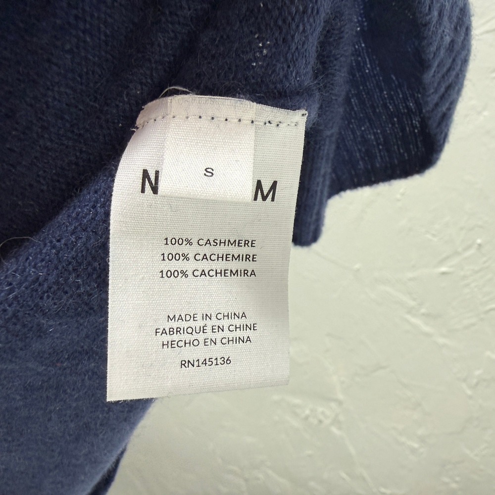 SOFT by NADAAM Women's Sweater S 100% Cashmere L/S Turtleneck Navy OO25 - Picture 5 of 6